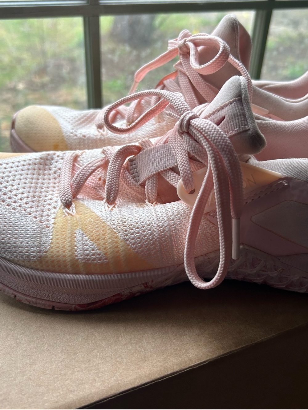 Nike Women's Pink and Peach Sneakers